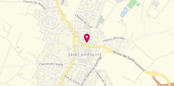 Plan de Pharmacie Hippolytaine, 1 Rue de la Mairie, 66510 Saint-Hippolyte