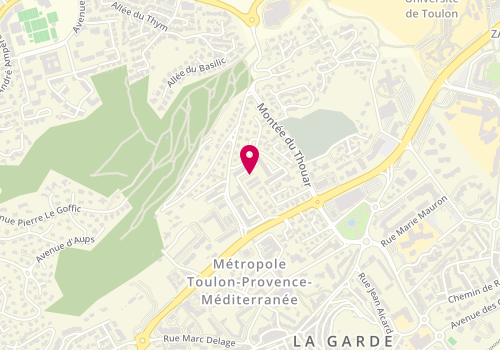 Plan de Pharmacie SAULNIER Bruno, Restanques du Thouar
26 Place des Jaracandas, 83130 La Garde