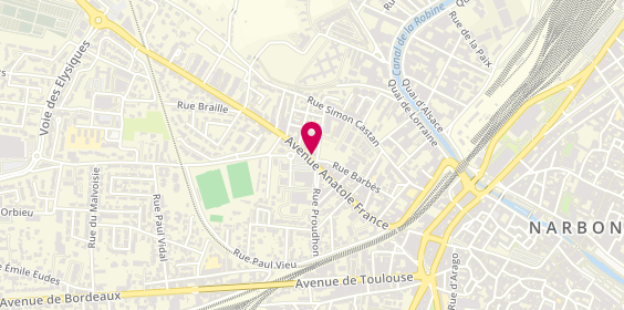 Plan de Alphega Pharmacie, 40 avenue Anatole France, 11100 Narbonne