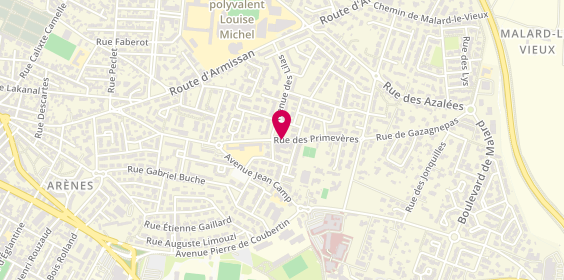 Plan de Pharmacie Horte Neuve, Centre Commercial Horte Neuve
6 Rue des Primeveres, 11100 Narbonne
