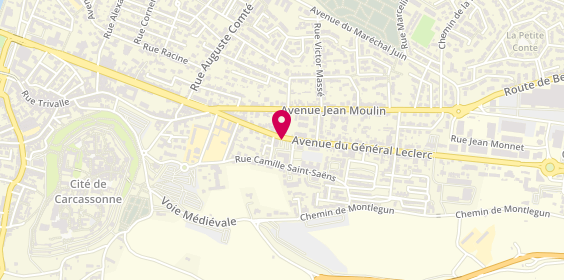 Plan de Pharmacie de la Cité, 156 Avenue General Leclerc, 11000 Carcassonne