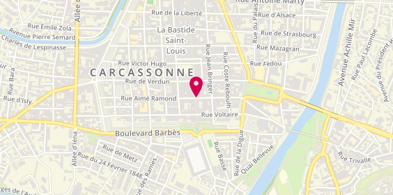Plan de Pharmacie des Jacobins, 10 Rue Courtejaire, 11000 Carcassonne