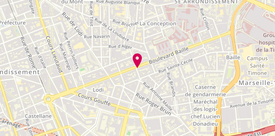 Plan de Pharmacie Métro Baille, Selarl
118 Boulevard Baille, 13005 Marseille