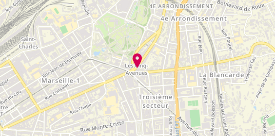 Plan de Pharmacie des 5 Avenues, 6 Avenue des Chartreux, 13004 Marseille