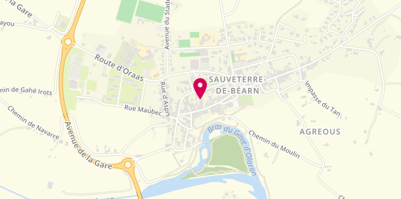 Plan de Pharmacie Laurend, Rue du Temple, 64390 Sauveterre-de-Béarn