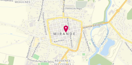 Plan de Pharmacie d'Astarac, 1 Place d'Astarac, 32300 Mirande