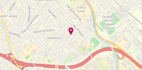 Plan de Pharmacie du Metro Rangueil, 28 Rue Claude Forbin, 31400 Toulouse
