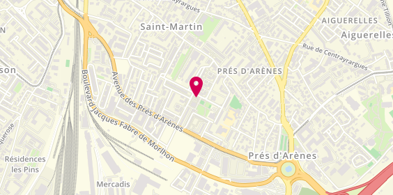 Plan de Pharmacie Saint Martin, 9 Rue Jean Vachet, 34070 Montpellier