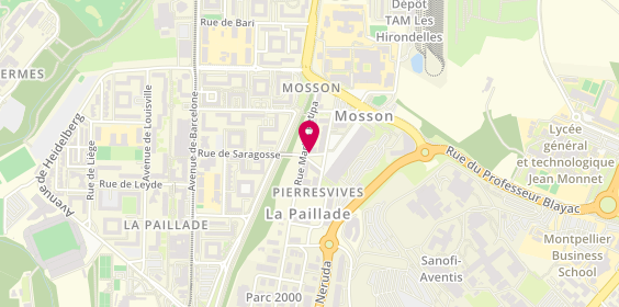 Plan de Pharmacie Pierres Vives, 50 Place Annie Girardot, 34000 Montpellier