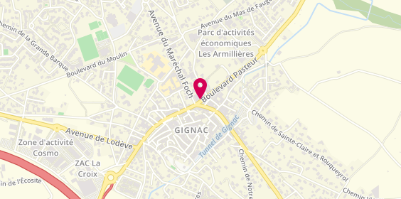 Plan de Pharmacie du Centre de Gignac, 1 Boulevard Pasteur, 34150 Gignac