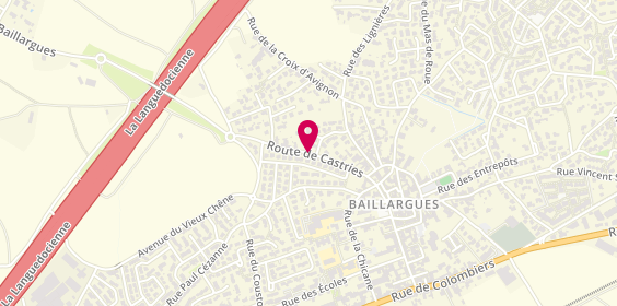 Plan de Pharmacie de la Voie D'O, 120 Route de Castries, 34670 Baillargues