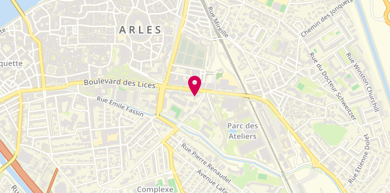 Plan de Pharmacie des Alyscamps Parc des Atelier, 23 avenue Victor Hugo, 13200 Arles