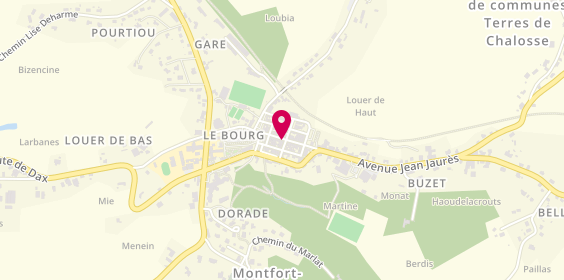 Plan de Pharmacie Brugeron Latappy, 90 Grand Rue, 40380 Montfort-en-Chalosse