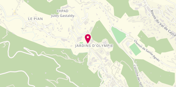 Plan de Pharmacie du Val de Gorbio, Les Jardins d'Olympie
92 Route Val de Gorbio, 06500 Menton