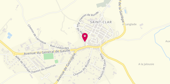 Plan de Pharmacie de Saint-Clar, 2 Place Lomagne, 32380 Saint-Clar