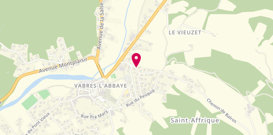 Plan de Pharmacie Chebli, Rue du Coustel, 12400 Vabres-l'Abbaye