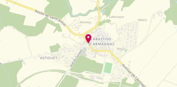 Plan de Pharmacie Dunoguier, Cours Maubec, 40240 Labastide-d'Armagnac
