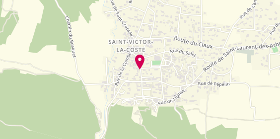 Plan de Pharmacie Saint Victor, 9 Bis Rue de Plaineautier, 30290 Saint-Victor-la-Coste