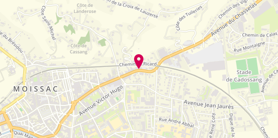 Plan de Pharmacie Malaveille, 57 Rue du Faubourg Sainte Blanche, 82200 Moissac