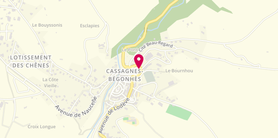 Plan de Pharmacie de Cassagnes, 2 avenue de Lodève, 12120 Cassagnes-Bégonhès