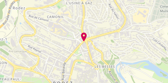 Plan de Pharmacie du Faubourg, 70 Rue Béteille, 12000 Rodez