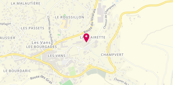 Plan de Pharmacie de la Clairette, 53 Chemin de Champvert, 07140 Les Vans