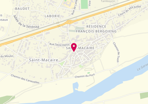 Plan de Pharmacie Reynaud, 5 Place General de Gaulle, 33490 Saint-Macaire