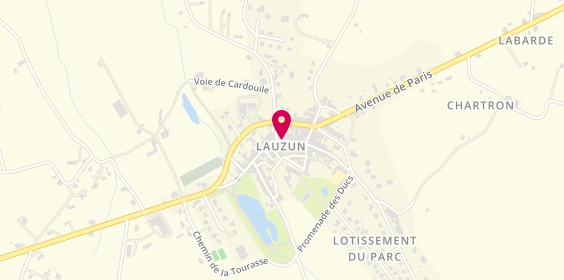 Plan de Pharmacie de Lauzun, Rue Eugène Mazelie, 47410 Lauzun