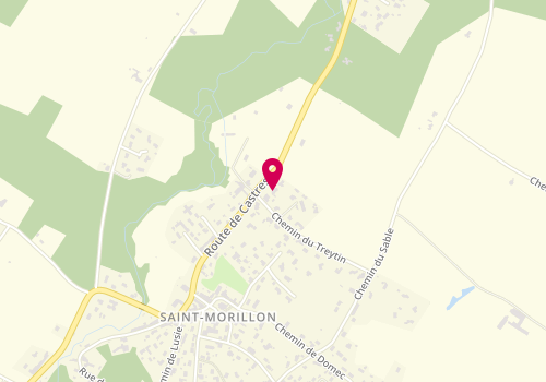 Plan de Seleurl Pharmacie de Saint Morillon, 1 Route de Castres, 33650 Saint-Morillon