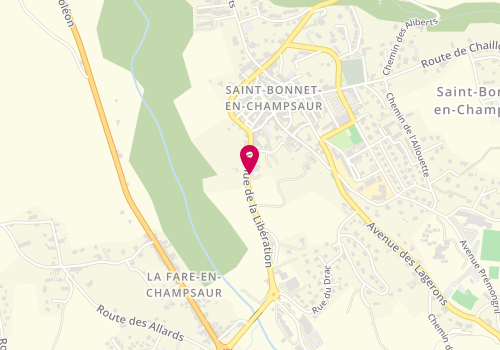 Plan de Pharmacie A Mauberret et I Lamonerie, Avenue de la Liberation
Route de Gap, 05500 Saint-Bonnet-en-Champsaur