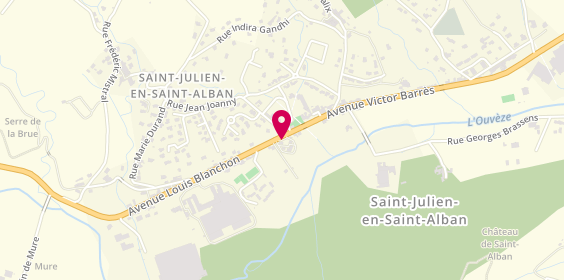 Plan de Pharmacie de l'ouvèze, 1 Place Jean Gilles, 07000 Saint-Julien-en-Saint-Alban