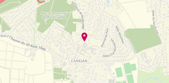 Plan de Pharmacie Canejan Bourg, 12 Bis Chemin Barbicadge, 33610 Canéjan