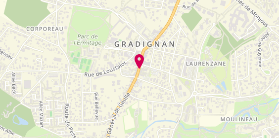 Plan de Pharmacie de la Poste de Gradignan, 136 Cours du Général de Gaulle, 33170 Gradignan