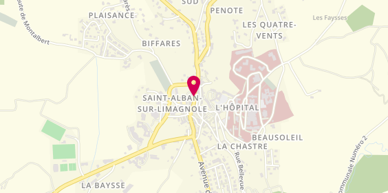 Plan de Pharmacie Pignide Buffière, 29 Grand Rue, 48120 Saint-Alban-sur-Limagnole