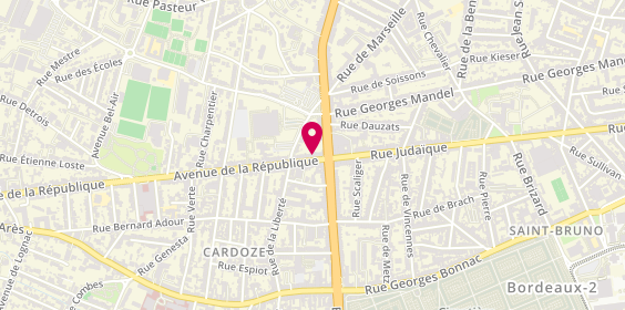 Plan de Pharmacie Gaillard-Midol, 9 avenue de la République, 33200 Bordeaux