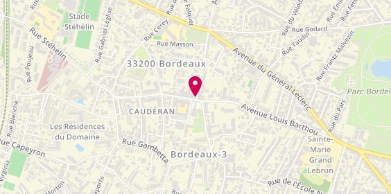 Plan de Grande Pharmacie de Caudéran, 151 avenue Louis Barthou, 33200 Bordeaux