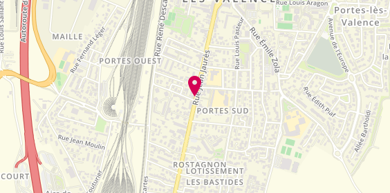 Plan de Pharmacie Portes Sud, 122 Avenue Jean Jaurès, 26800 Portes-lès-Valence