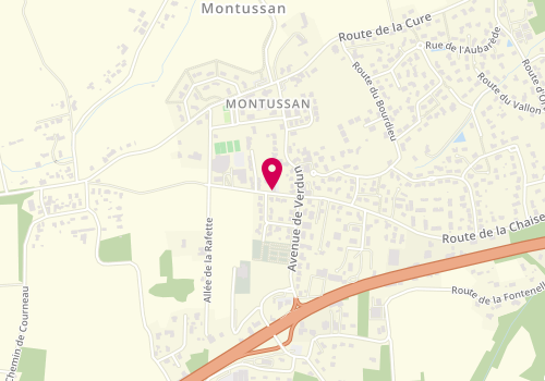 Plan de Pharmacie de Montussan, 1 Ter Route de la Raffette, 33450 Montussan