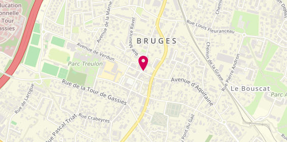 Plan de Pharmacie Centrale de Bruges, 99 Avenue Charles de Gaulle, 33520 Bruges