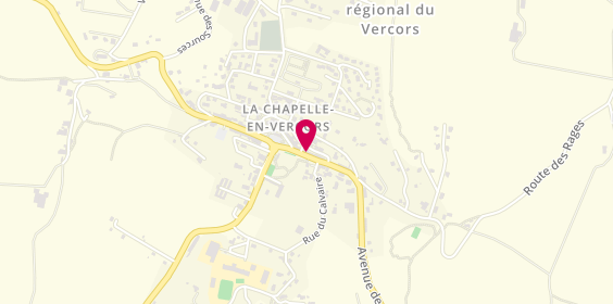 Plan de Pharmacie Hamon-Ouaadani, Avenue du Champ de Mars, 26420 La Chapelle-en-Vercors