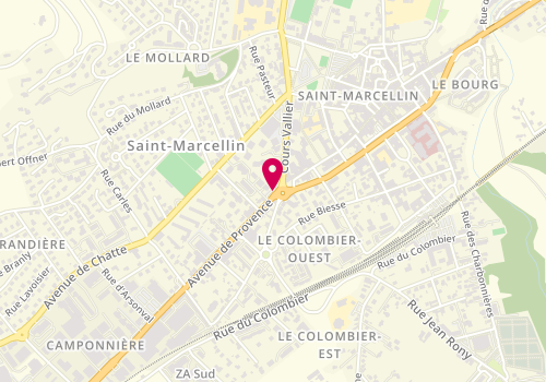 Plan de Pharmacie des Cèdres, 2 Avenue de Provence, 38160 Saint-Marcellin