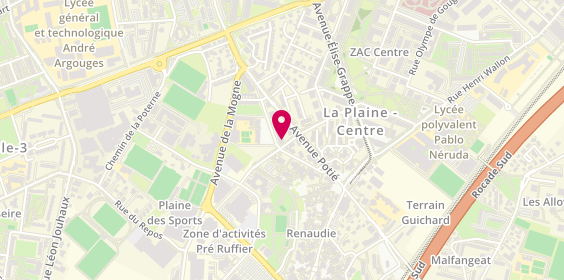 Plan de Pharmacie de la Plaine SMH, 17 Rue Edmond Rostand, 38400 Saint-Martin-d'Hères