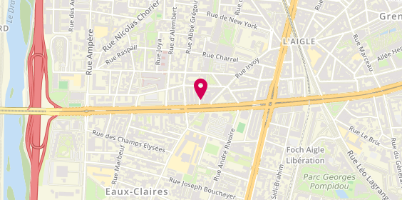 Plan de Pharmacie des Eaux Claires, Selas
7 Rue Pierre Ruibet, 38000 Grenoble