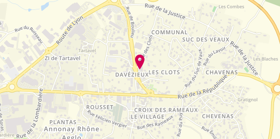 Plan de Pharmacie de Davézieux, 82 Place des Peupliers, 07430 Davézieux