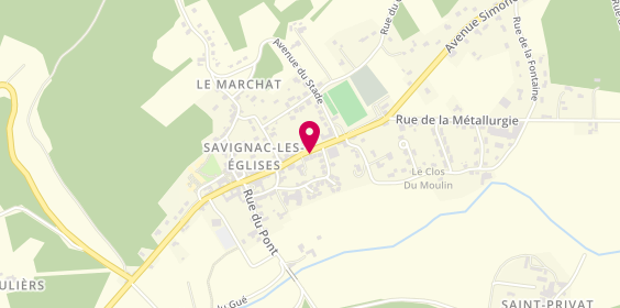 Plan de Pharmacie Plaisance, 43 avenue Sylvain Bordas, 24420 Savignac-les-Églises