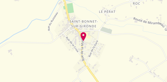 Plan de Pharmacie de Saint Bonnet, 13 Rue de la Mairie, 17150 Saint-Bonnet-sur-Gironde
