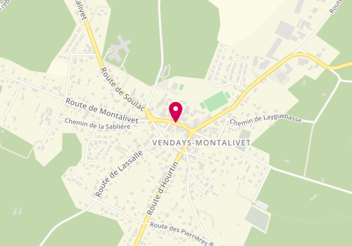 Plan de SELURL Pharmacie des Deux Ecoles, 1 Rue de la Mairie, 33930 Vendays-Montalivet