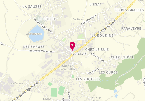 Plan de Pharmacie du Bourg, 124 Place Eglise, 42520 Maclas