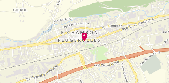 Plan de Grande Pharmacie du Soleil, 2 Rue Gambetta, 42500 Le Chambon-Feugerolles