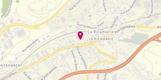 Plan de Pharmacie de la Verrerie, 8 Rue Martin Bernard, 42150 La Ricamarie